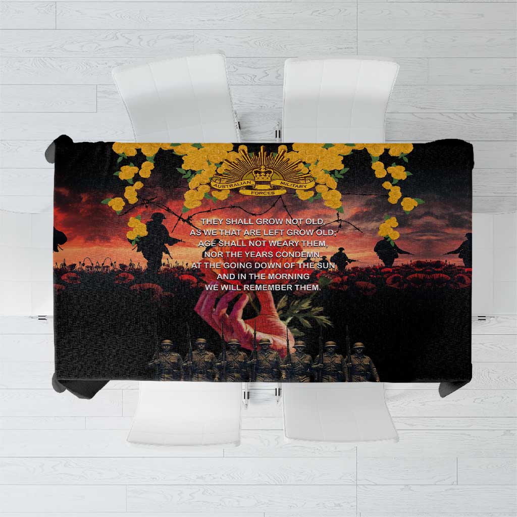 Australia ANZAC Day Tablecloth Forever in My Thoughts LT03 Black - Polynesian Pride
