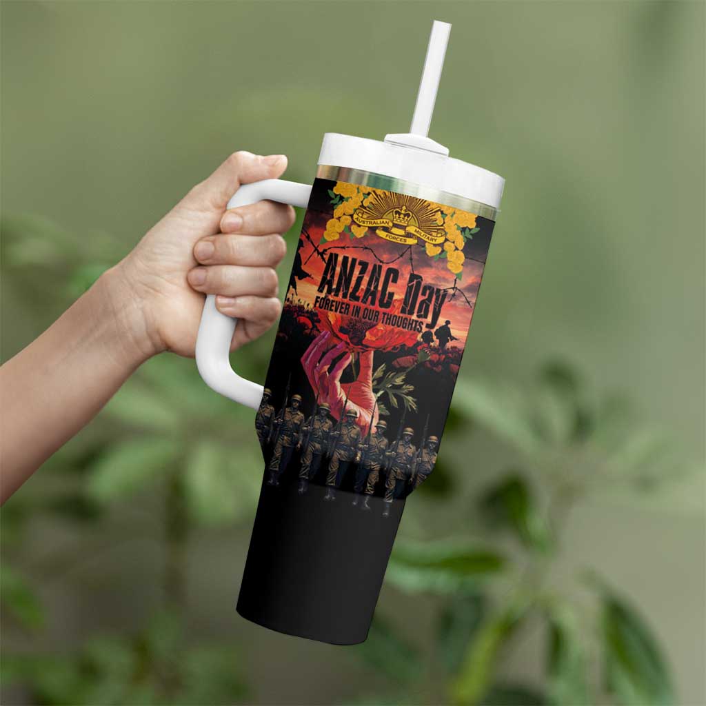 Australia ANZAC Day Tumbler With Handle Forever in My Thoughts LT03 - Polynesian Pride
