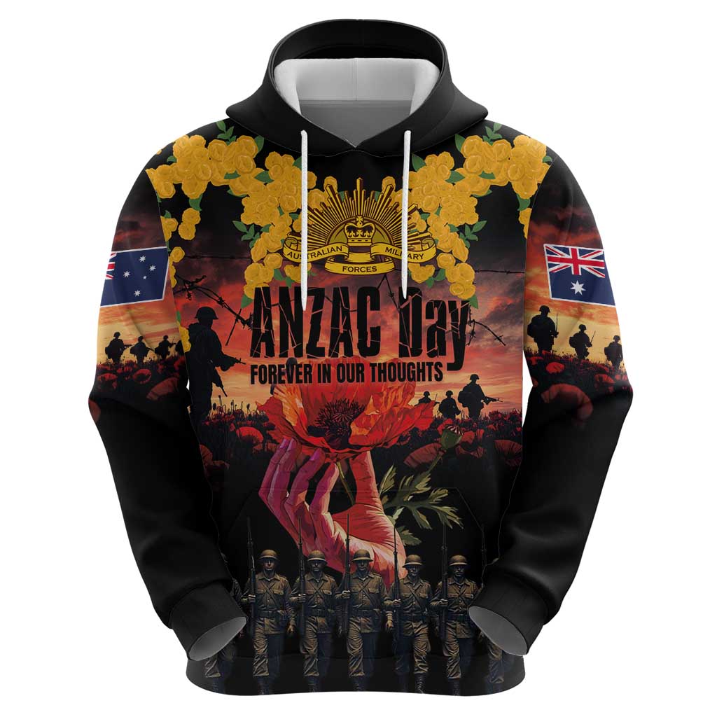 Australia ANZAC Day Zip Hoodie Forever in My Thoughts