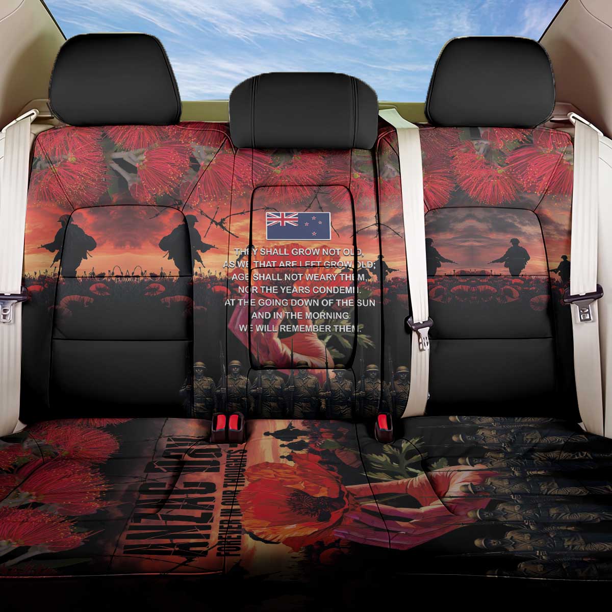 New Zealand ANZAC Day Back Car Seat Cover Forever in My Thoughts