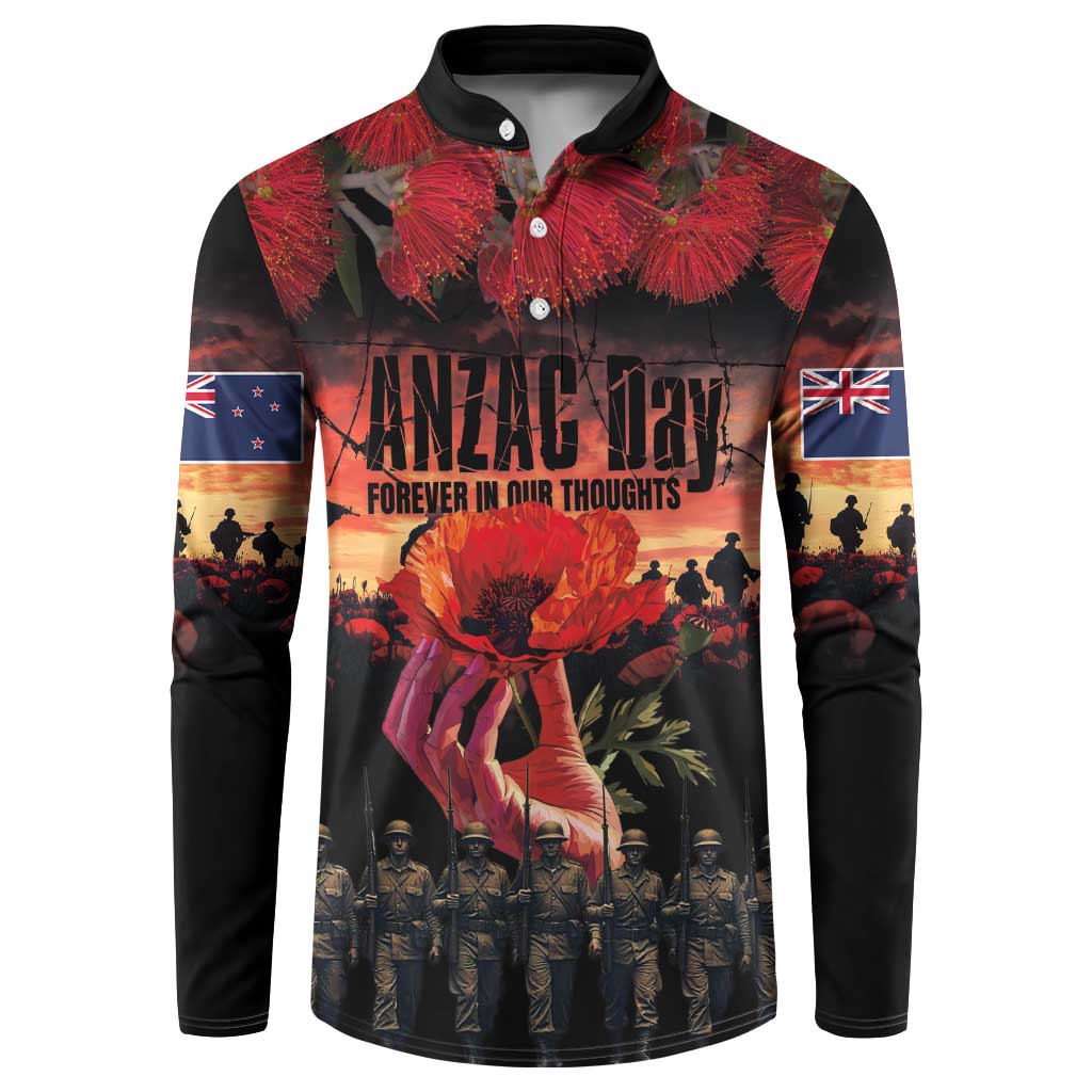 New Zealand ANZAC Day Button Sweatshirt Forever in My Thoughts