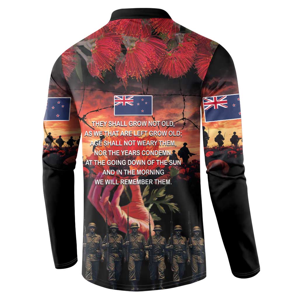 New Zealand ANZAC Day Button Sweatshirt Forever in My Thoughts LT03 - Polynesian Pride
