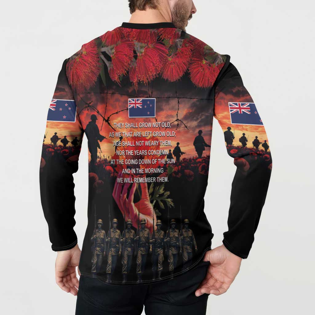New Zealand ANZAC Day Button Sweatshirt Forever in My Thoughts LT03 - Polynesian Pride