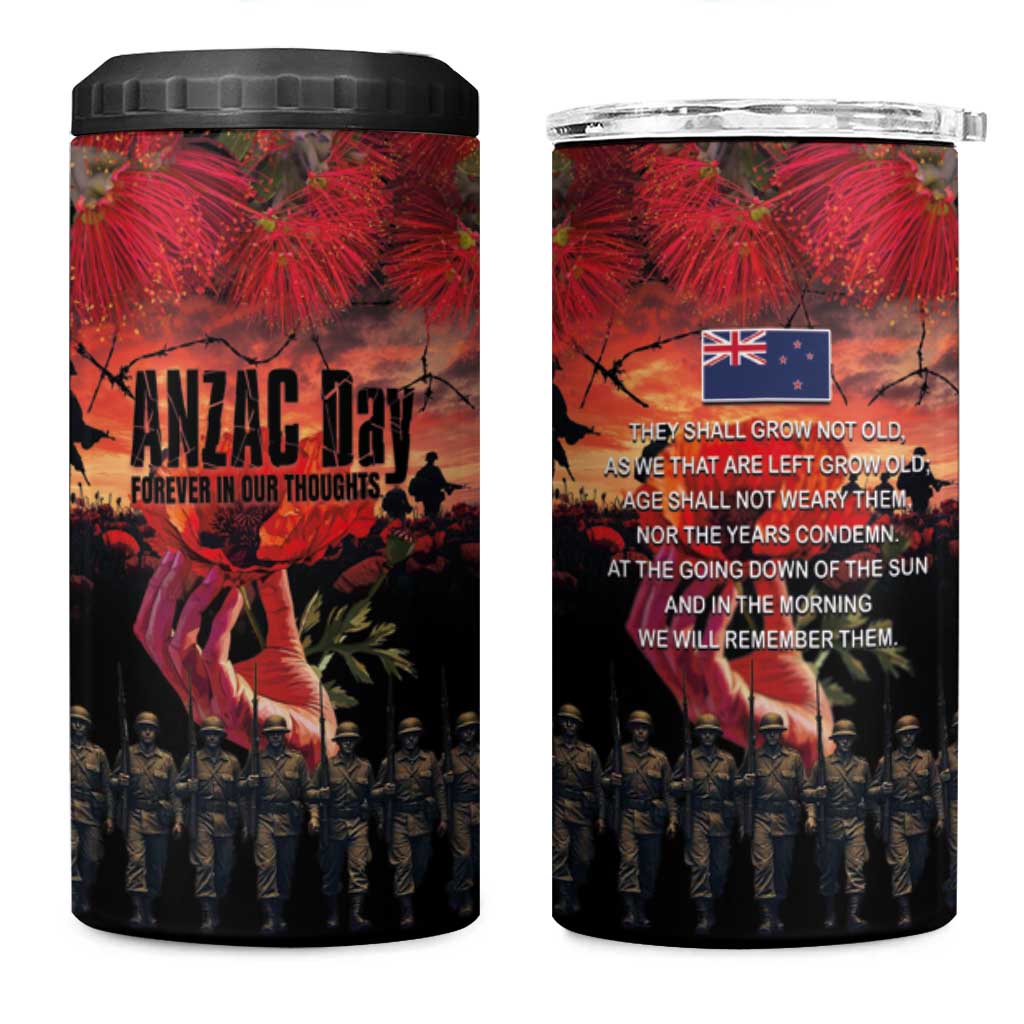 New Zealand ANZAC Day 4 in 1 Can Cooler Tumbler Forever in My Thoughts