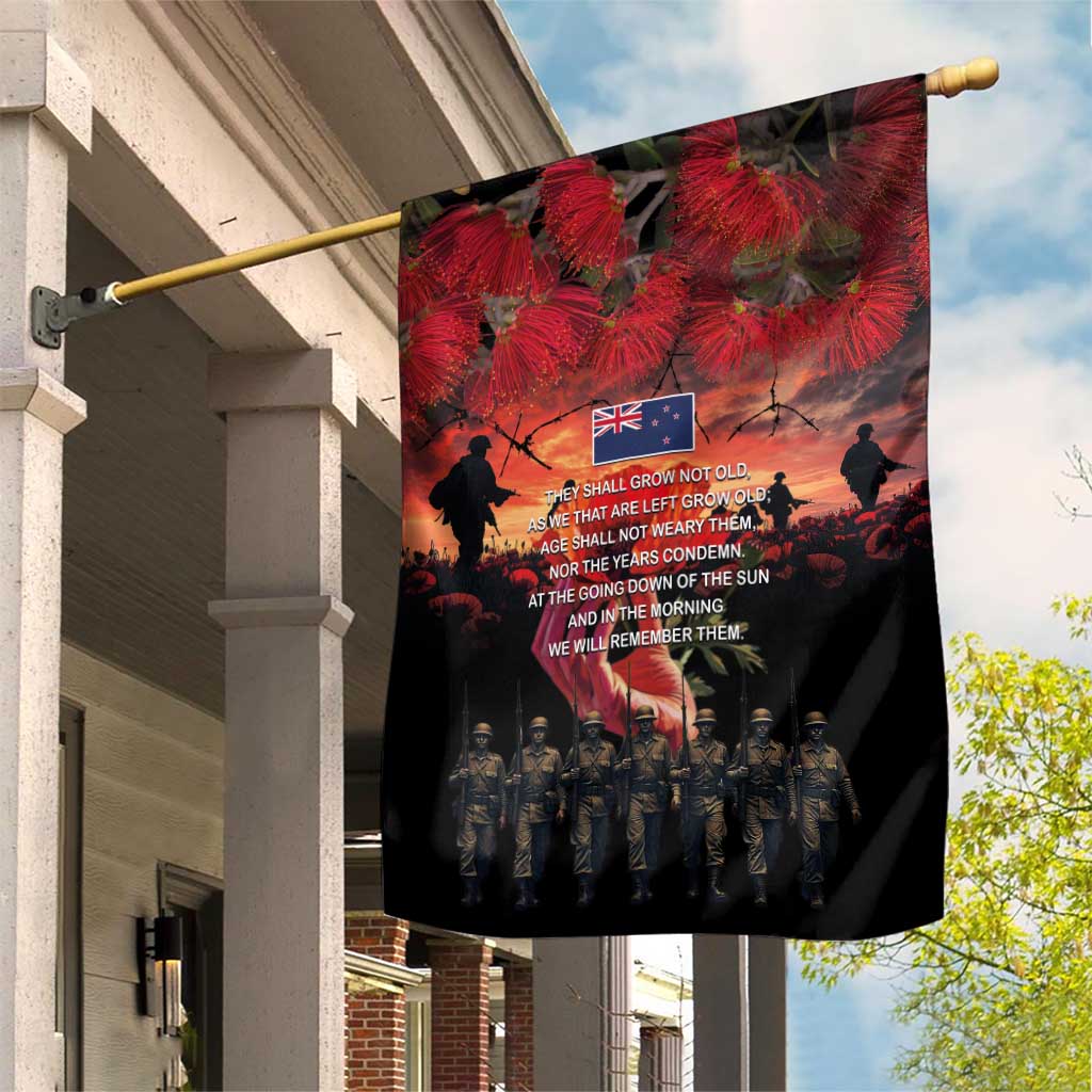 New Zealand ANZAC Day Garden Flag Forever in My Thoughts LT03 House Flag Black - Polynesian Pride