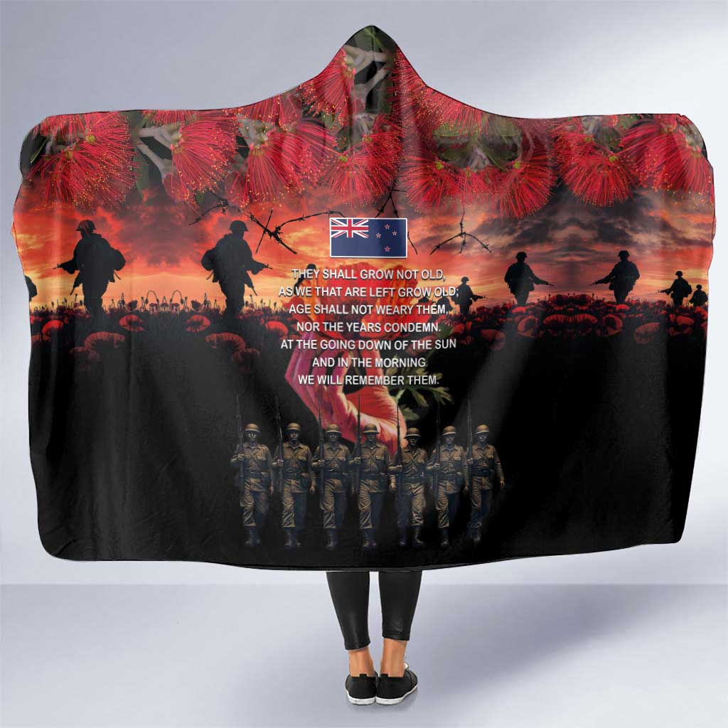 New Zealand ANZAC Day Hooded Blanket Forever in My Thoughts