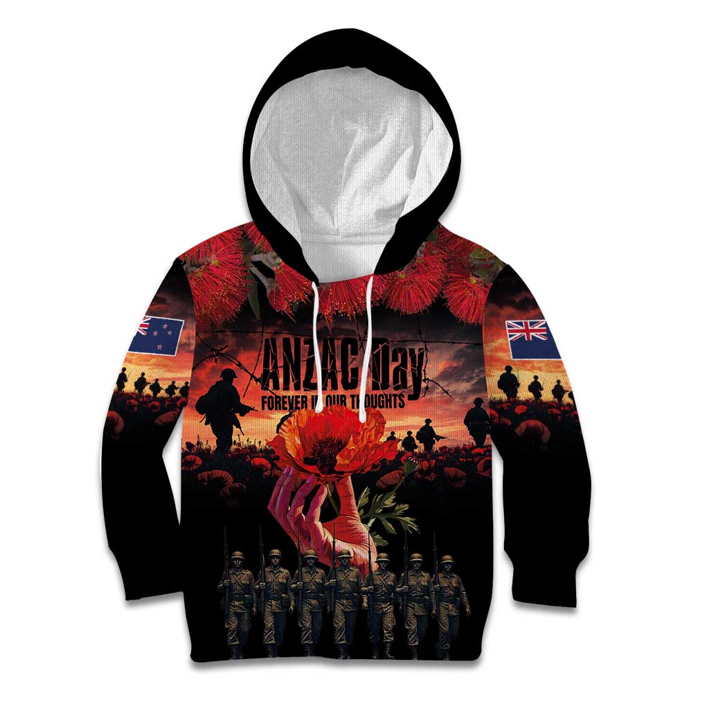 New Zealand ANZAC Day Kid Hoodie Forever in My Thoughts