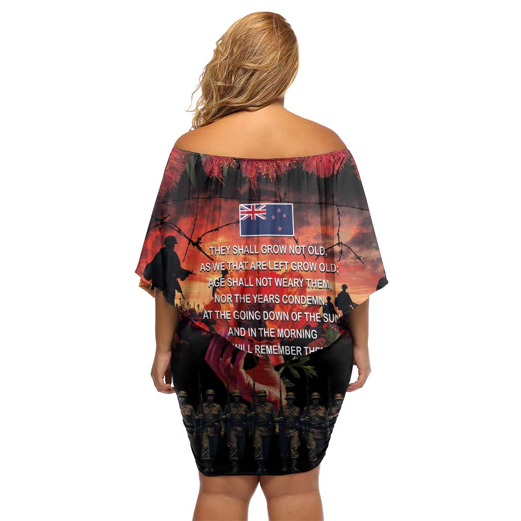New Zealand ANZAC Day Off Shoulder Short Dress Forever in My Thoughts