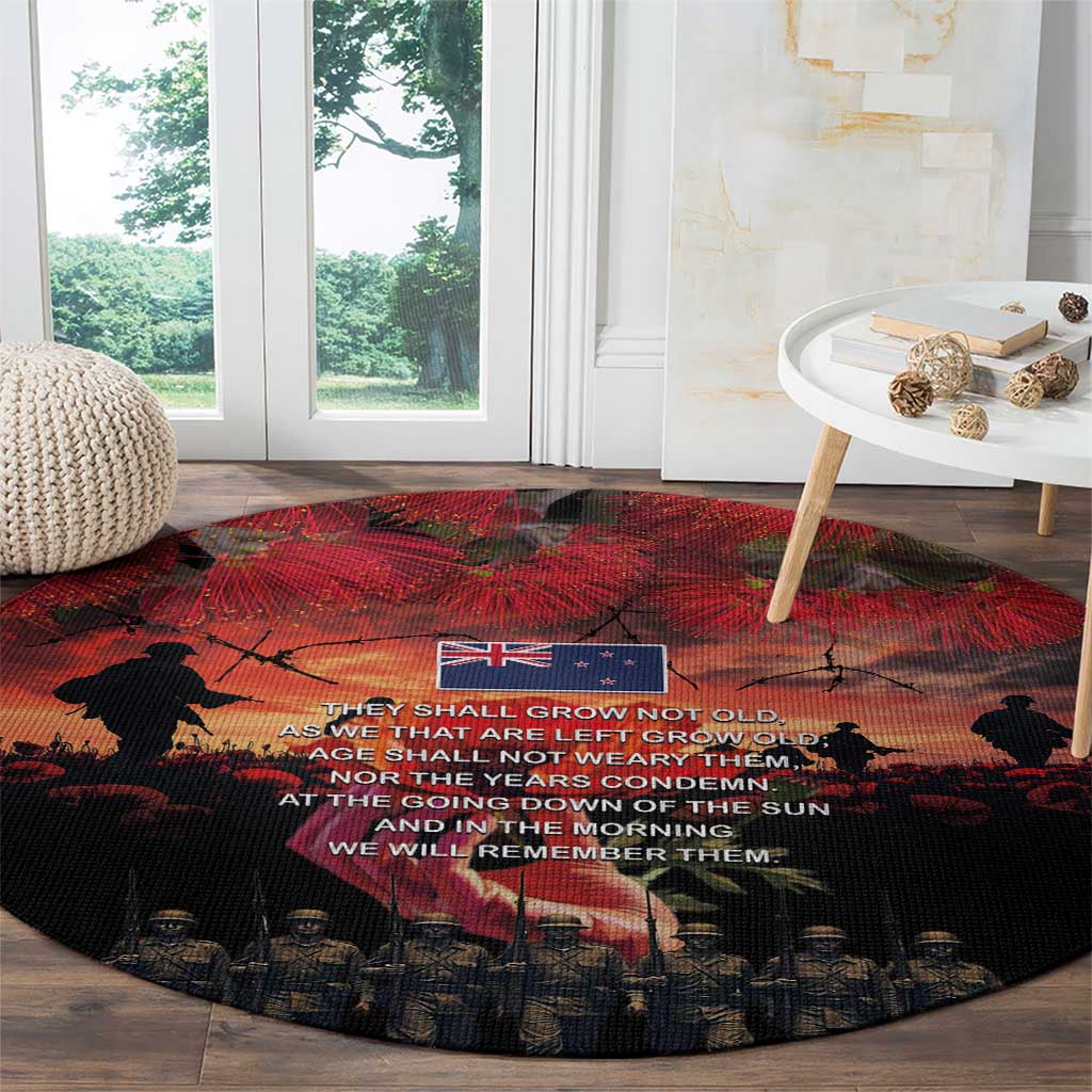 New Zealand ANZAC Day Round Carpet Forever in My Thoughts