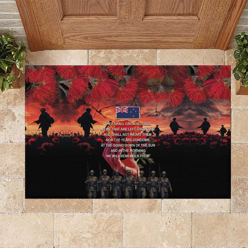 New Zealand ANZAC Day Rubber Doormat Forever in My Thoughts