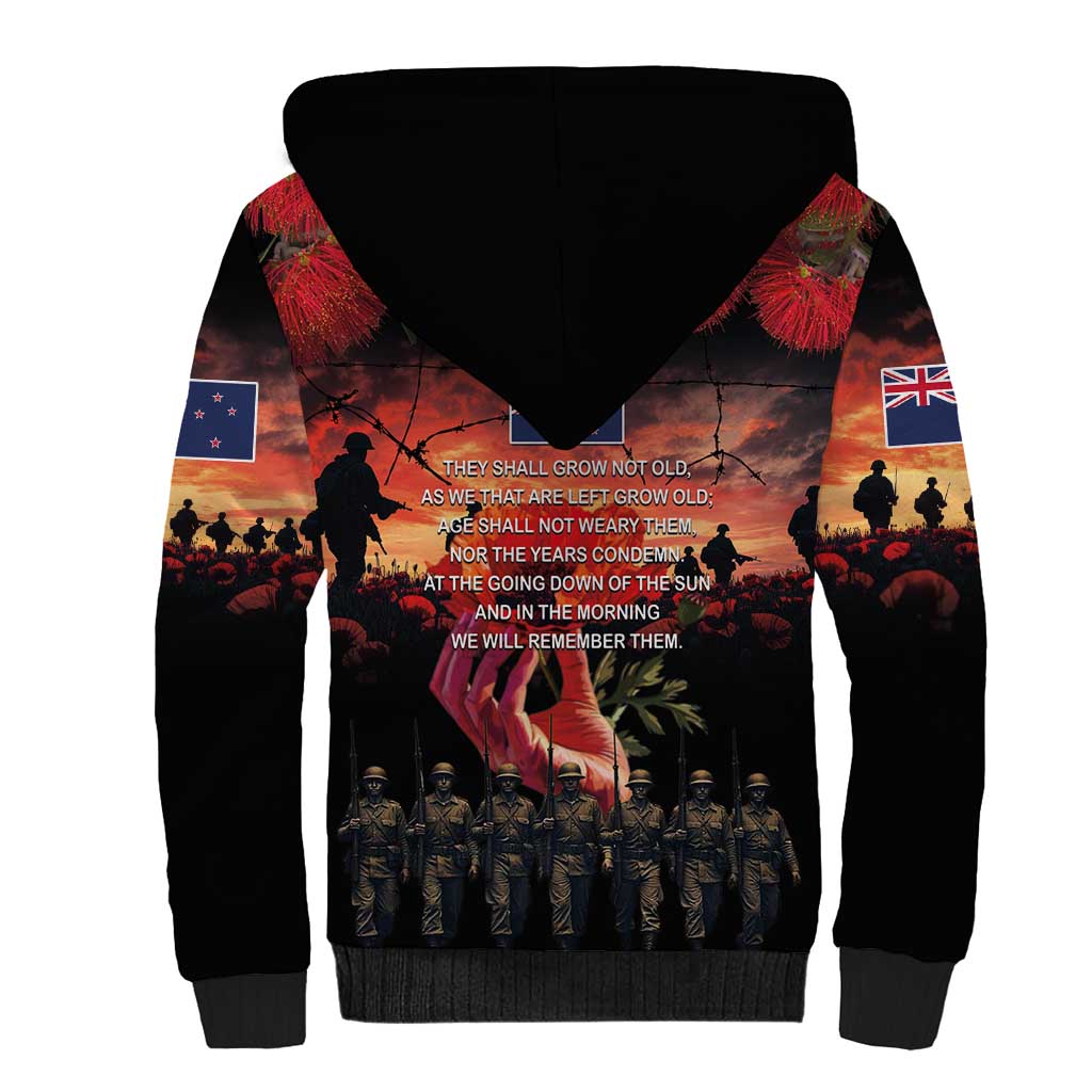 New Zealand ANZAC Day Sherpa Hoodie Forever in My Thoughts LT03 - Polynesian Pride