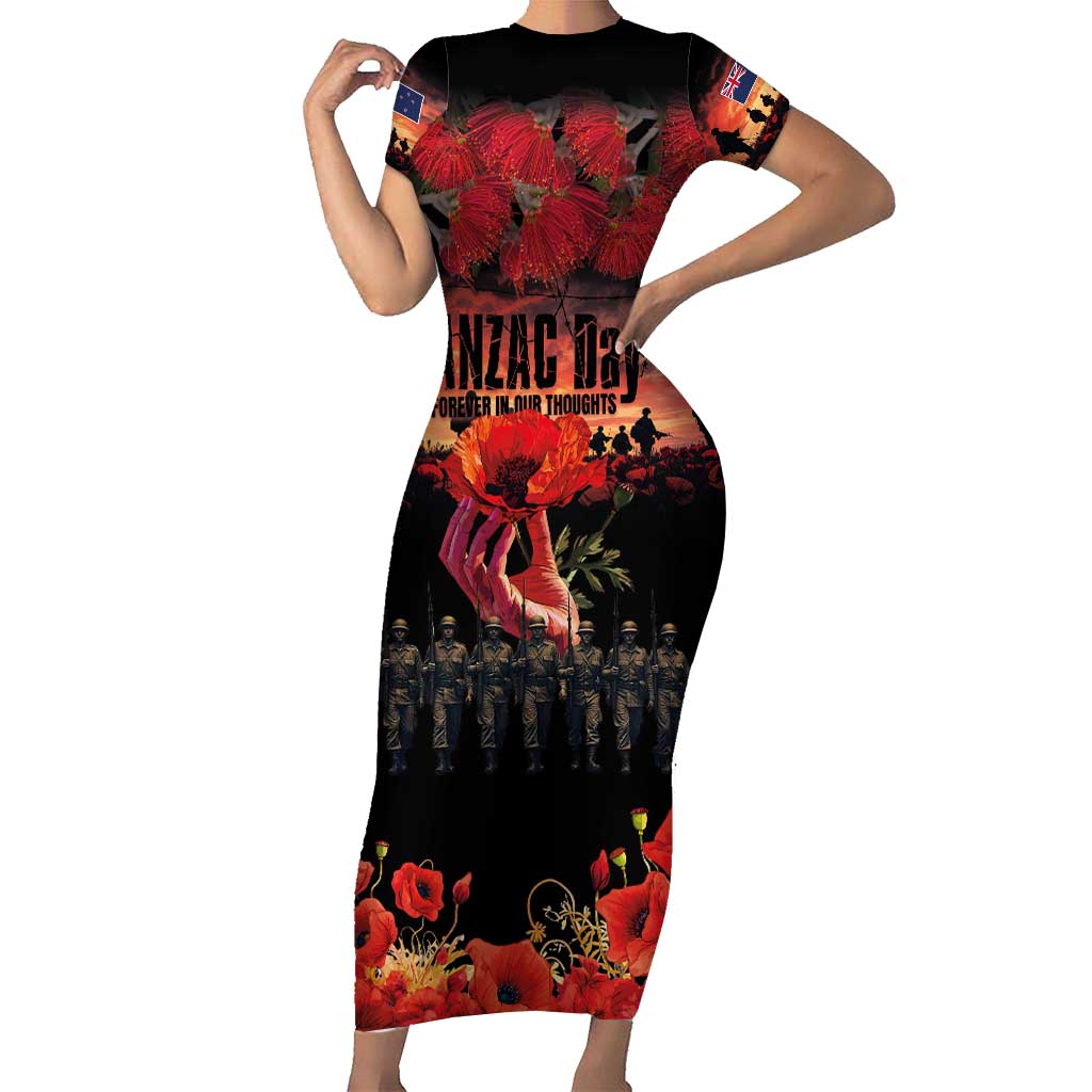 New Zealand ANZAC Day Short Sleeve Bodycon Dress Forever in My Thoughts