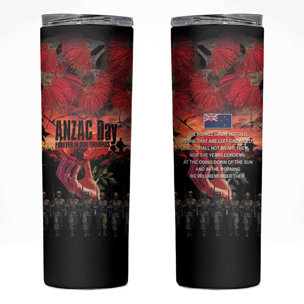 New Zealand ANZAC Day Skinny Tumbler Forever in My Thoughts