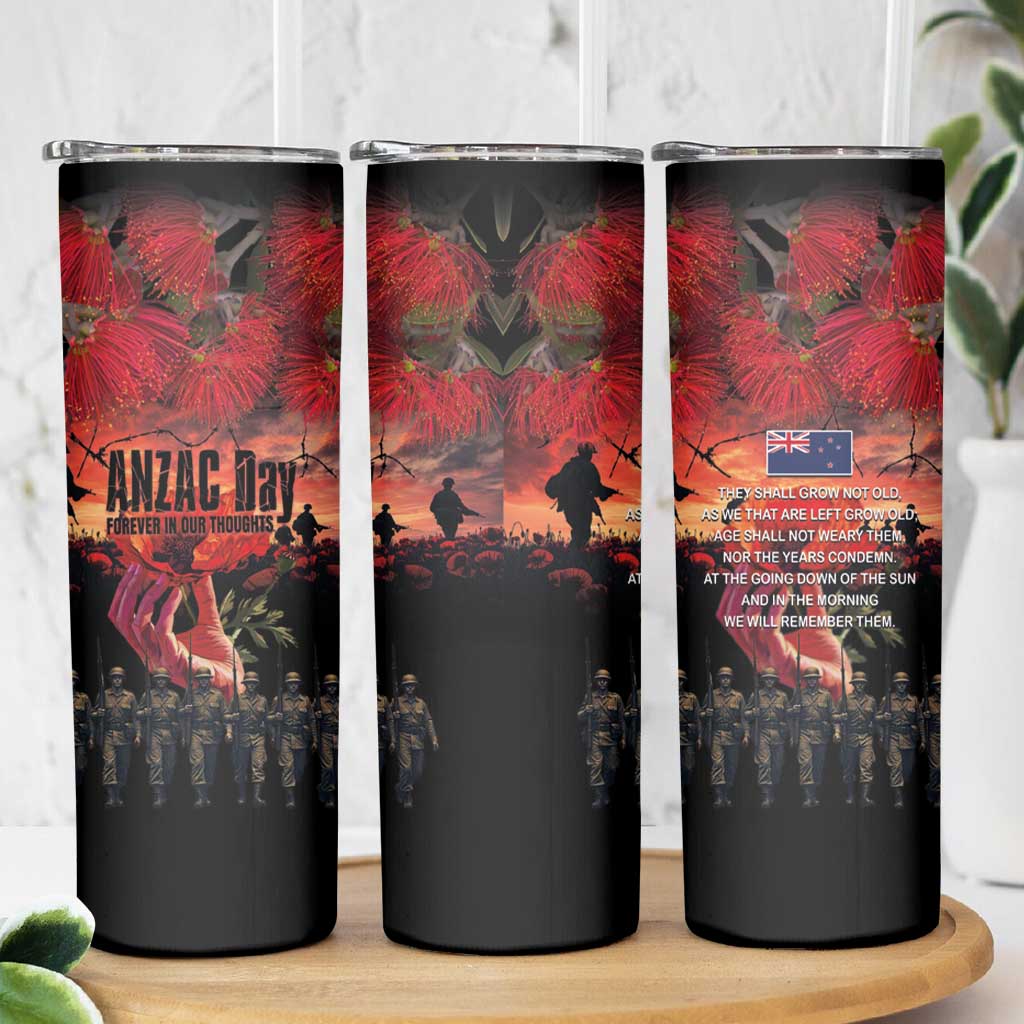 New Zealand ANZAC Day Skinny Tumbler Forever in My Thoughts
