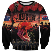 New Zealand ANZAC Day Sweatshirt Forever in My Thoughts LT03 Unisex Black - Polynesian Pride