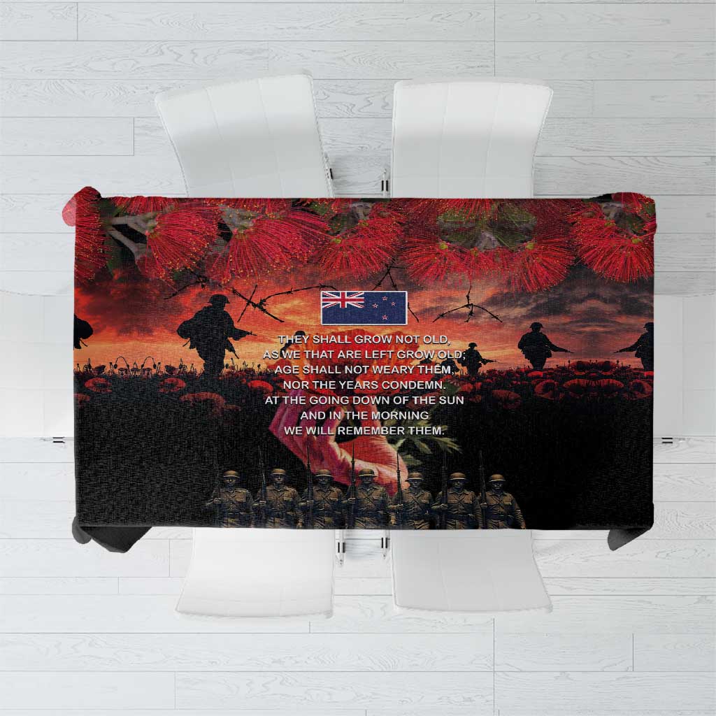 New Zealand ANZAC Day Tablecloth Forever in My Thoughts LT03 Black - Polynesian Pride