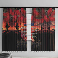 New Zealand ANZAC Day Window Curtain Forever in My Thoughts LT03 With Hooks Black - Polynesian Pride