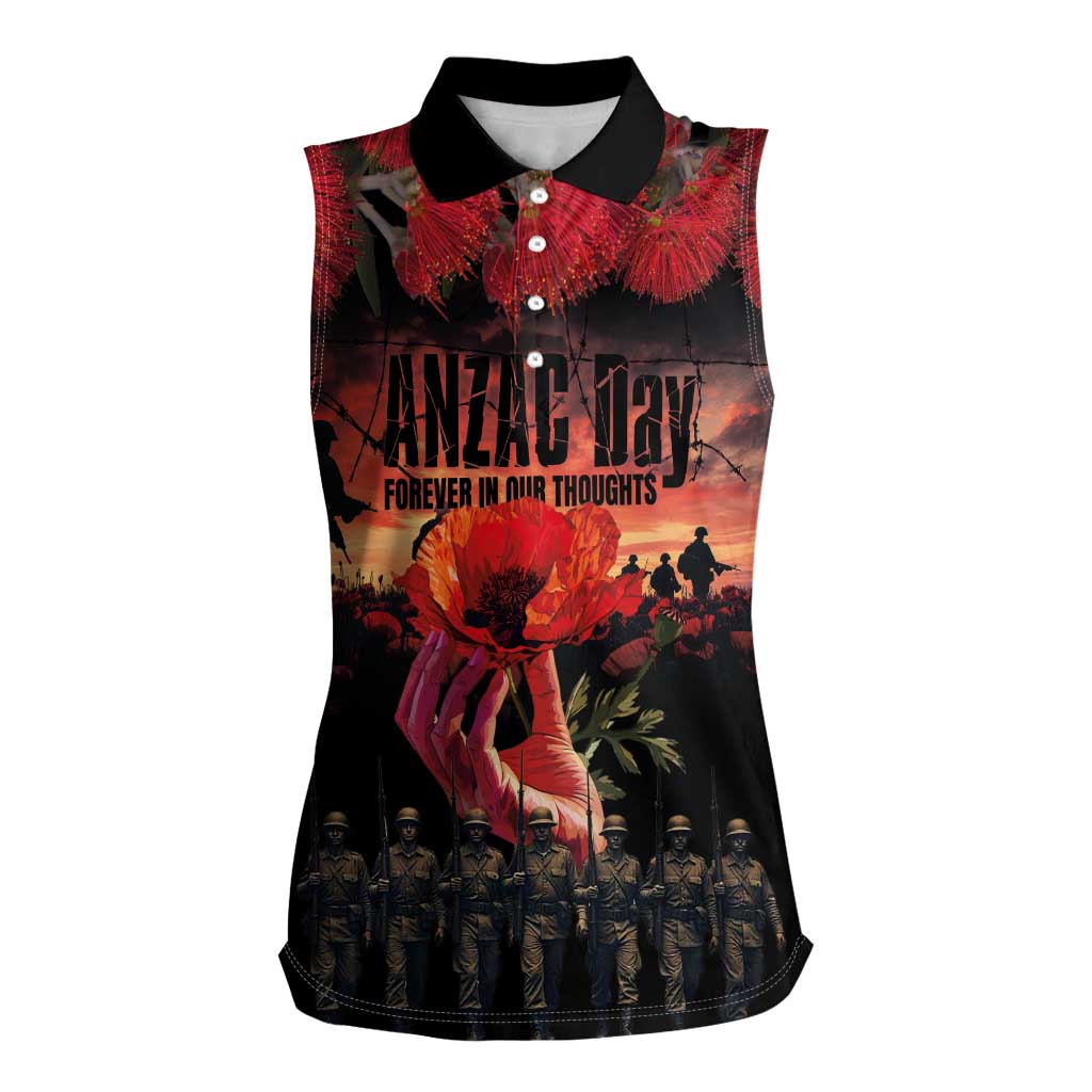 New Zealand ANZAC Day Women Sleeveless Polo Shirt Forever in My Thoughts