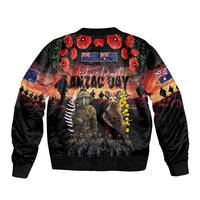 Australia and New Zealand ANZAC Day Bomber Jacket Kangaroo and Kiwi Bird Soldier - Forever in My Thoughts