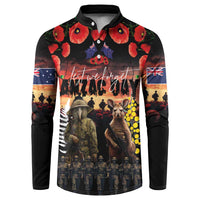 Australia and New Zealand ANZAC Day Button Sweatshirt Kangaroo and Kiwi Bird Soldier - Forever in My Thoughts
