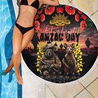 Australia ANZAC Day Beach Blanket Kangaroo and Koala Soldier - Forever in My Thoughts LT03 - Polynesian Pride