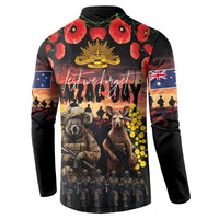 Australia ANZAC Day Button Sweatshirt Kangaroo and Koala Soldier - Forever in My Thoughts LT03 - Polynesian Pride