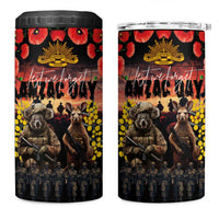 Australia ANZAC Day 4 in 1 Can Cooler Tumbler Kangaroo and Koala Soldier Forever in My Thoughts LT03 One Size: 16 oz Black - Polynesian Pride
