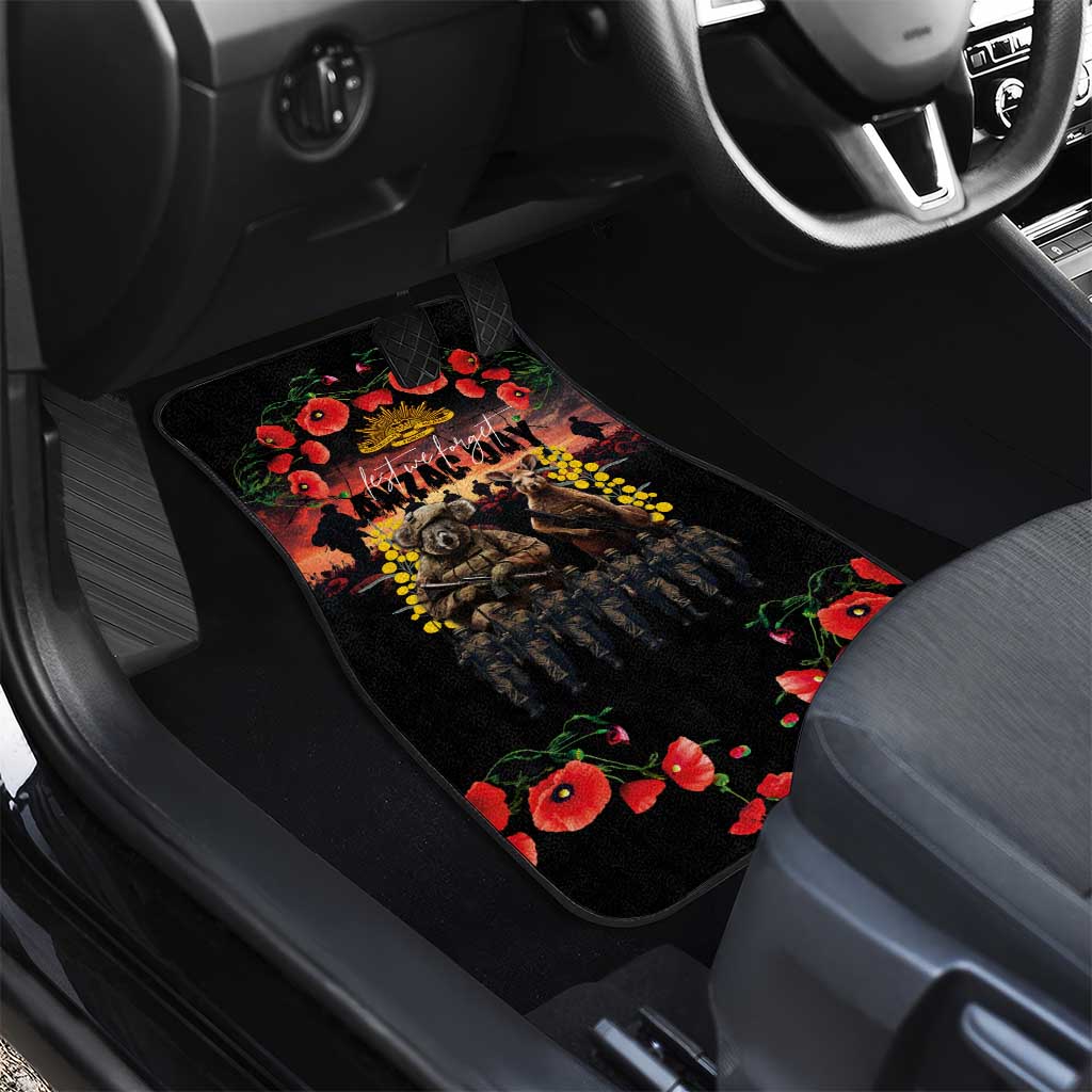 Australia ANZAC Day Car Mats Kangaroo and Koala Soldier - Forever in My Thoughts LT03 - Polynesian Pride