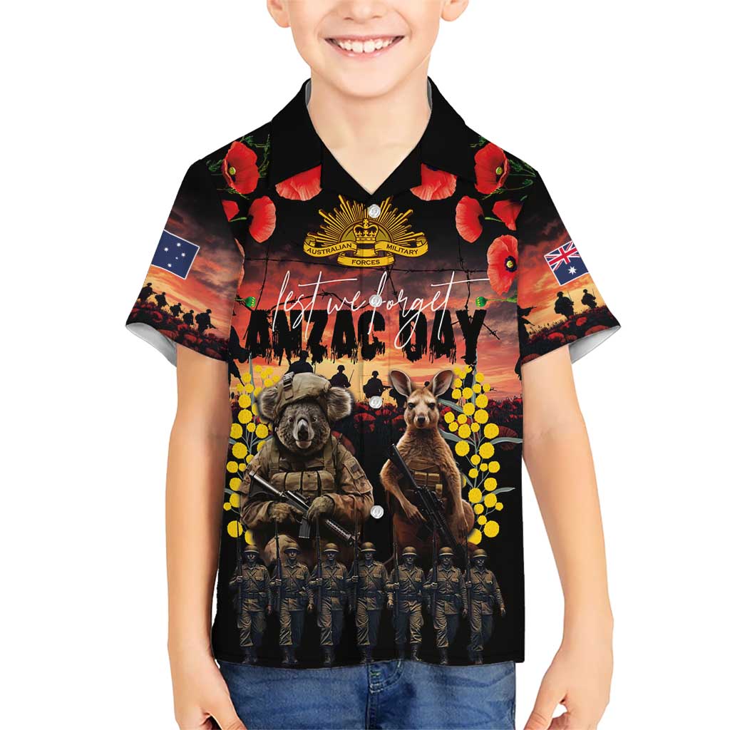 Australia ANZAC Day Hawaiian Shirt Kangaroo and Koala Soldier - Forever in My Thoughts