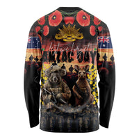 Australia ANZAC Day Long Sleeve Shirt Kangaroo and Koala Soldier - Forever in My Thoughts LT03 - Polynesian Pride