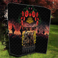 Australia ANZAC Day Quilt Kangaroo and Koala Soldier - Forever in My Thoughts