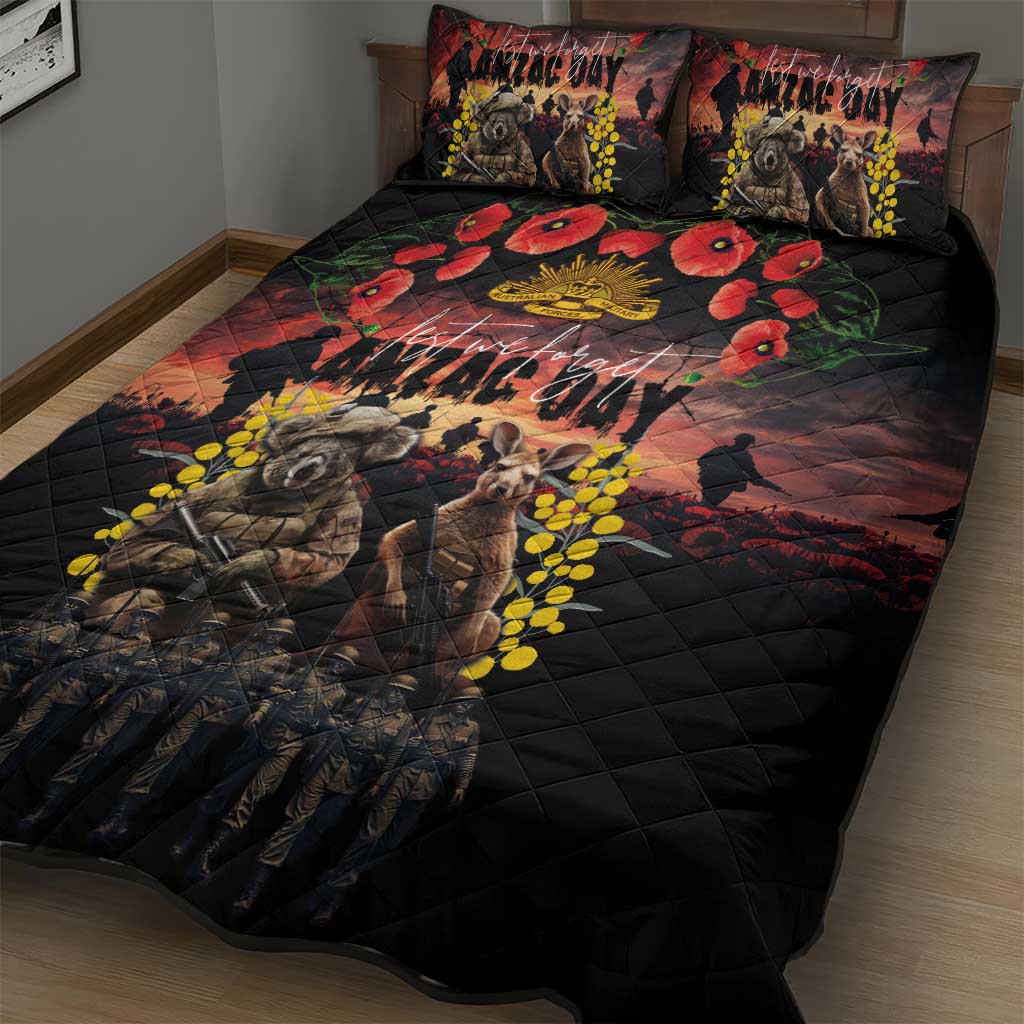 Australia ANZAC Day Quilt Bed Set Kangaroo and Koala Soldier - Forever in My Thoughts LT03 - Polynesian Pride