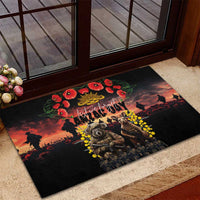 Australia ANZAC Day Rubber Doormat Kangaroo and Koala Soldier - Forever in My Thoughts LT03 - Polynesian Pride