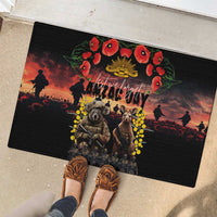 Australia ANZAC Day Rubber Doormat Kangaroo and Koala Soldier - Forever in My Thoughts LT03 - Polynesian Pride