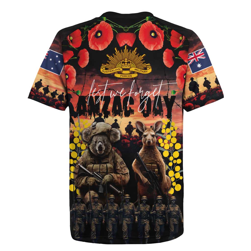 Australia ANZAC Day Rugby Jersey Kangaroo and Koala Soldier - Forever in My Thoughts LT03 - Polynesian Pride