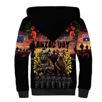 Australia ANZAC Day Sherpa Hoodie Kangaroo and Koala Soldier - Forever in My Thoughts LT03 - Polynesian Pride