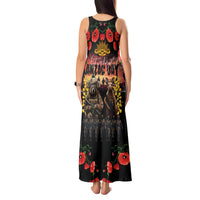 Australia ANZAC Day Tank Maxi Dress Kangaroo and Koala Soldier - Forever in My Thoughts LT03 - Polynesian Pride