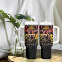 Australia ANZAC Day Tumbler With Handle Kangaroo and Koala Soldier Forever in My Thoughts LT03 - Polynesian Pride