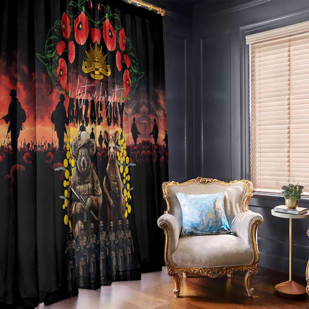 Australia ANZAC Day Window Curtain Kangaroo and Koala Soldier - Forever in My Thoughts LT03 - Polynesian Pride