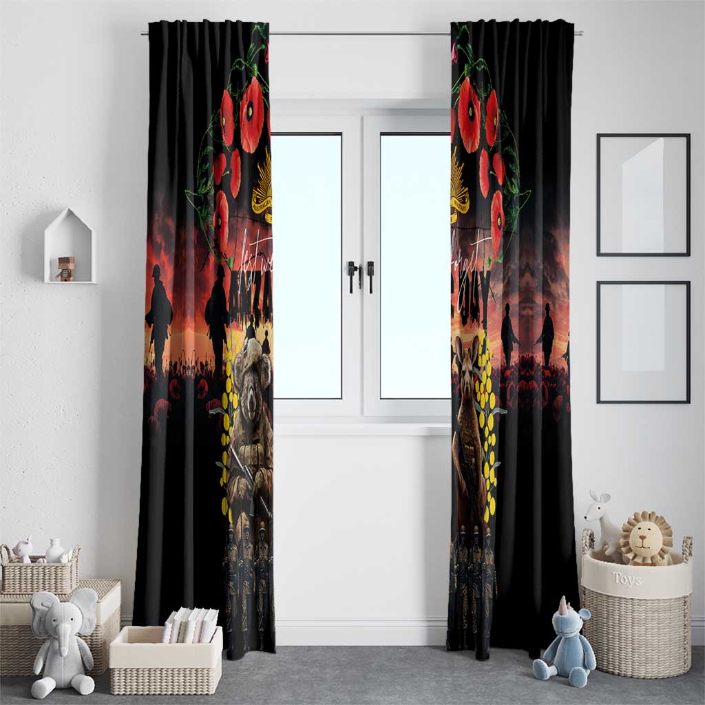 Australia ANZAC Day Window Curtain Kangaroo and Koala Soldier - Forever in My Thoughts LT03 - Polynesian Pride