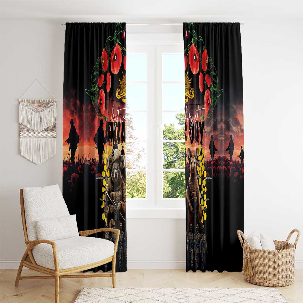 Australia ANZAC Day Window Curtain Kangaroo and Koala Soldier - Forever in My Thoughts LT03 - Polynesian Pride