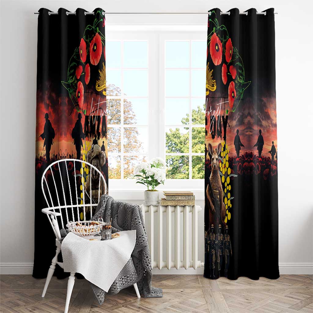 Australia ANZAC Day Window Curtain Kangaroo and Koala Soldier - Forever in My Thoughts LT03 - Polynesian Pride