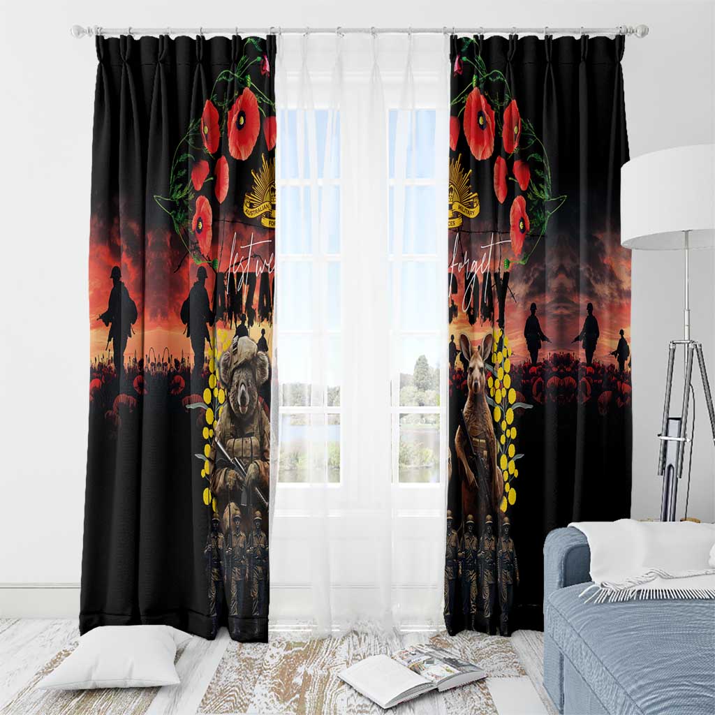 Australia ANZAC Day Window Curtain Kangaroo and Koala Soldier - Forever in My Thoughts LT03 - Polynesian Pride