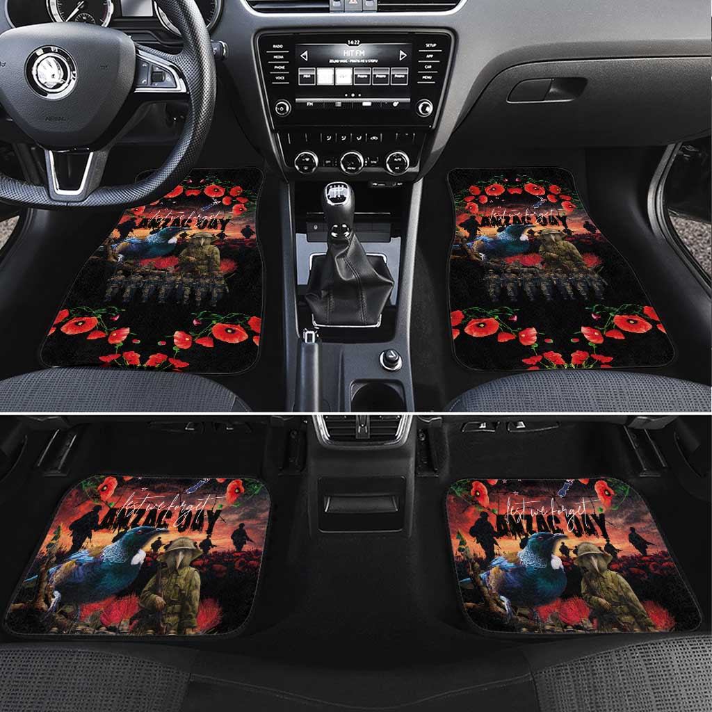 New Zealand ANZAC Day Car Mats Tui Bird and Kiwi Bird Soldier - Forever in My Thoughts