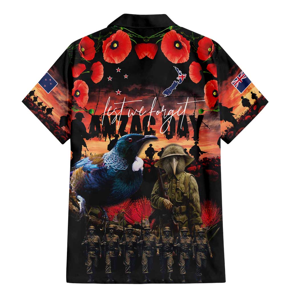 New Zealand ANZAC Day Family Matching Mermaid Dress and Hawaiian Shirt Tui Bird and Kiwi Bird Soldier - Forever in My Thoughts