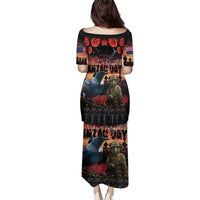 New Zealand ANZAC Day Family Matching Puletasi and Hawaiian Shirt Tui Bird and Kiwi Bird Soldier - Forever in My Thoughts