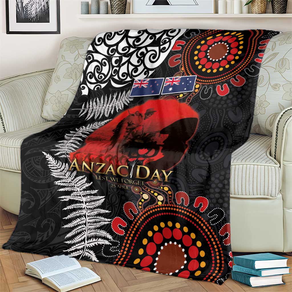 Australia and New Zealand ANZAC Day Blanket Aboriginal and Maori Art Pattern - Gallipoli Lest We Forget LT03 - Polynesian Pride