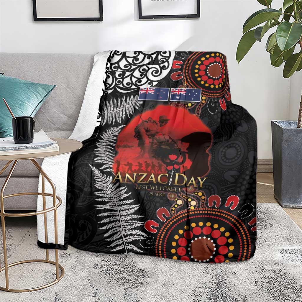 Australia and New Zealand ANZAC Day Blanket Aboriginal and Maori Art Pattern - Gallipoli Lest We Forget LT03 - Polynesian Pride