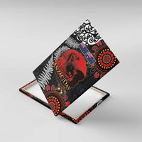 Australia and New Zealand ANZAC Day Canvas Wall Art Aboriginal and Maori Art Pattern - Gallipoli Lest We Forget LT03 With Frame Black - Polynesian Pride