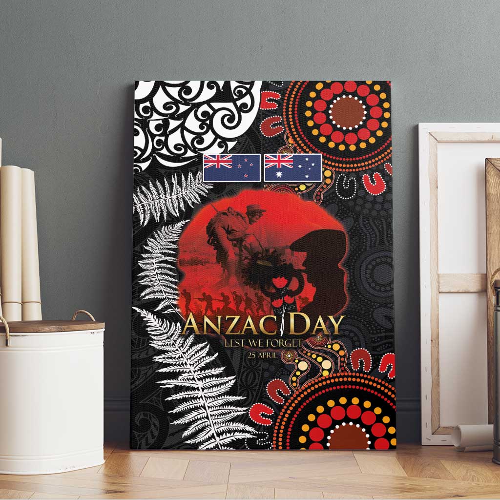 Australia and New Zealand ANZAC Day Canvas Wall Art Aboriginal and Maori Art Pattern - Gallipoli Lest We Forget LT03 - Polynesian Pride